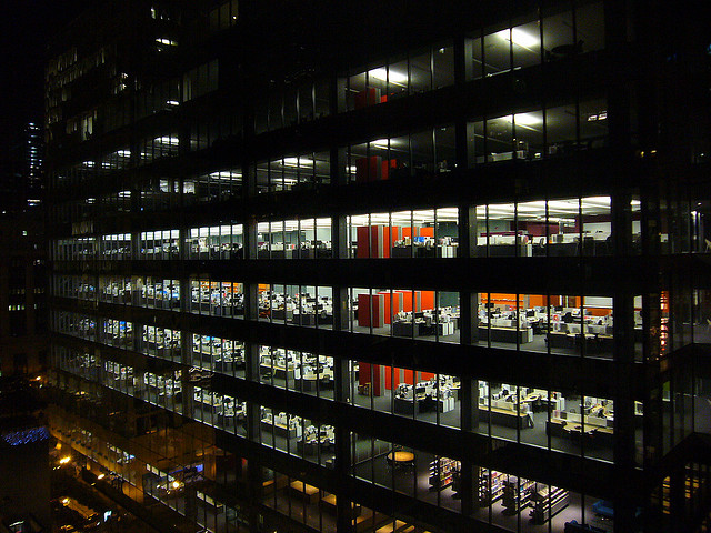 Office building at night